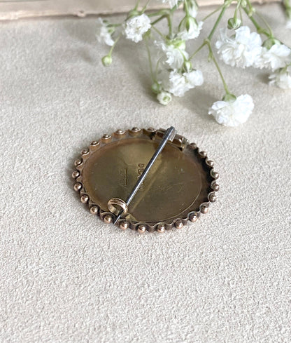 Victorian Mizpah Brooch in 9K Rose Gold, Edwardian Hallmarked