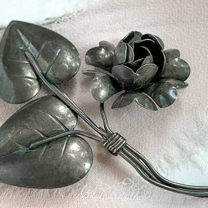 Vintage Sterling Flower Brooch image 0