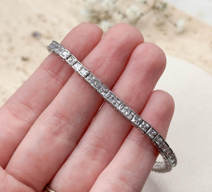 Vintage Crislu Brand Sterling Silver Line Bracelet