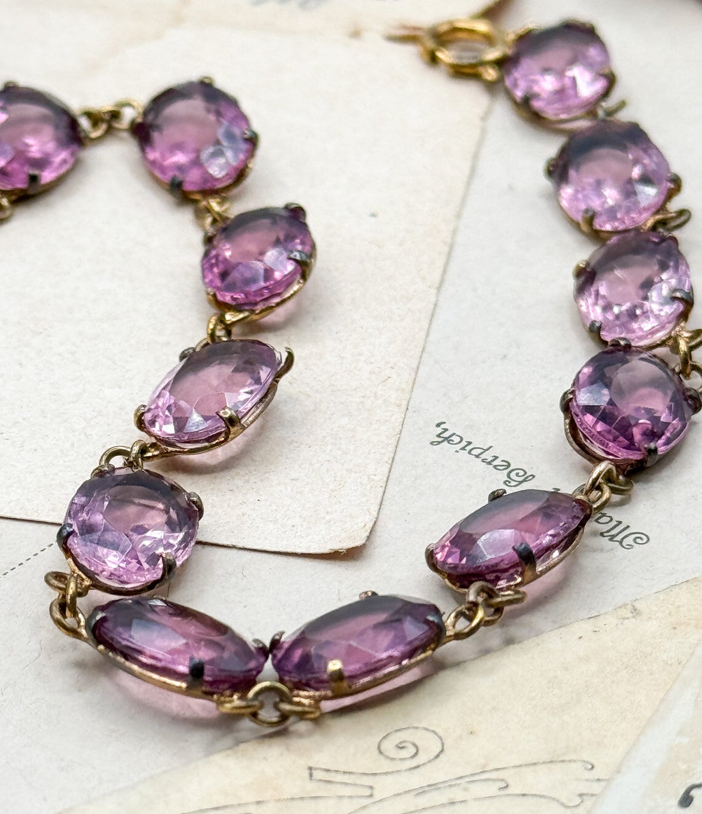 Victorian Amethyst Paste Riviere Necklace in Purple
