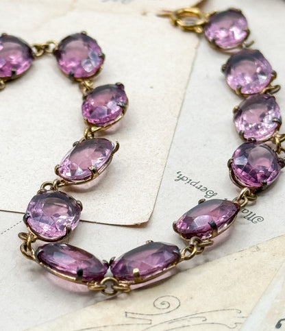 Victorian Amethyst Paste Riviere Necklace in Purple