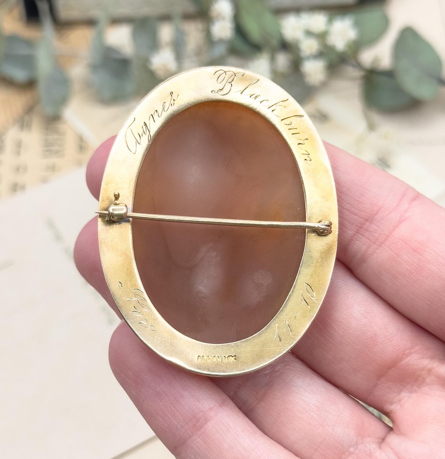 Exceptional Antique Carved Cameo of Artemis in High Relief Diana the Hunter in 14K Gold