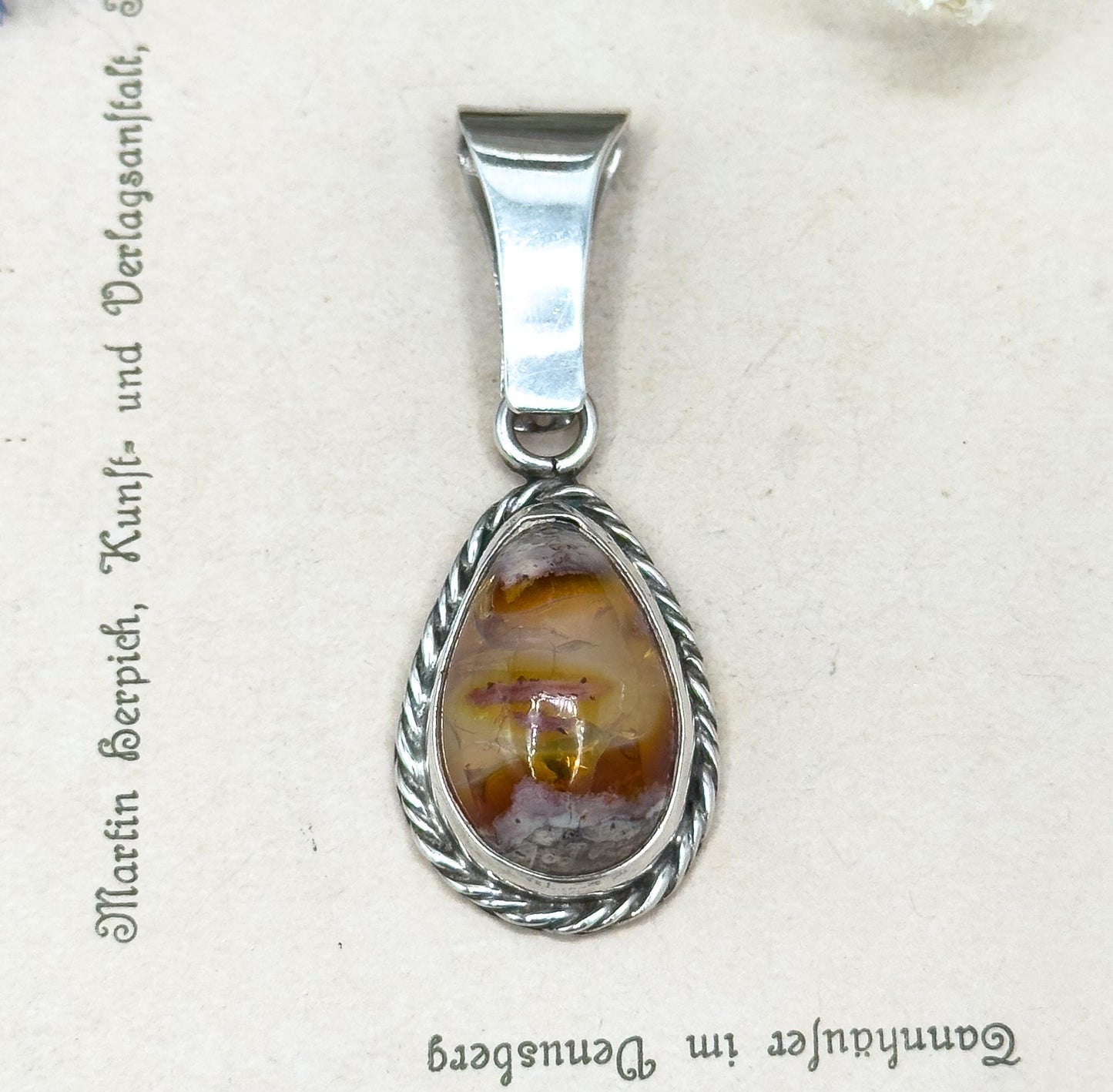 Sterling Silver Mexican Fire Opal in Matrix Pendant – JJ Hawkes