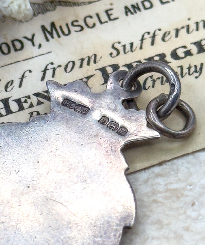 Antique Silver Bowling Pendant 1920s Vintage Bowling Medal Mens Fob Pendant