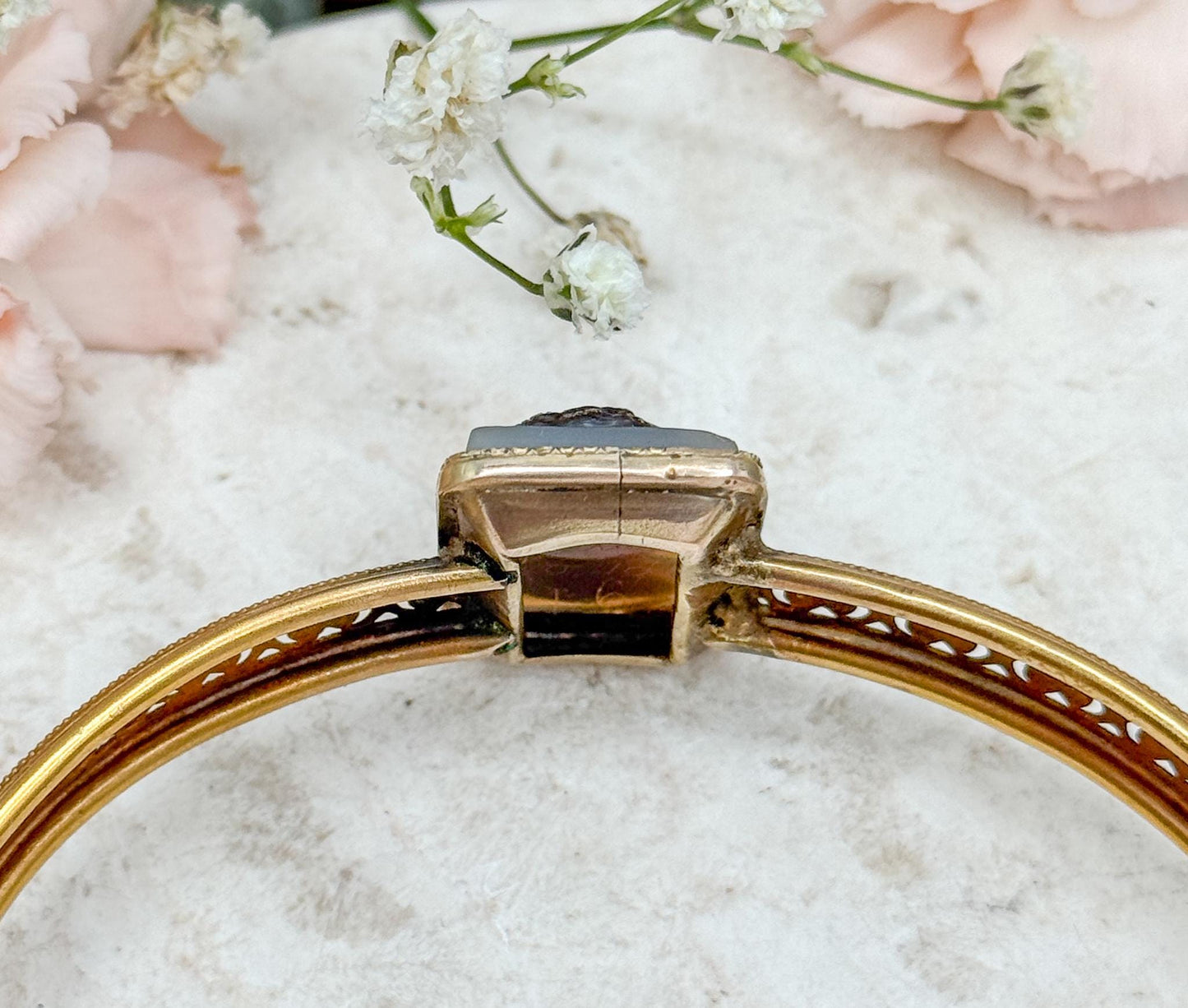 Antique Victorian Cameo Bangle hard stone cameo
