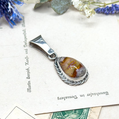 Sterling Silver Mexican Fire Opal in Matrix Pendant – JJ Hawkes