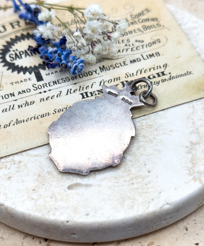 Antique Silver Bowling Pendant 1920s Vintage Bowling Medal Mens Fob Pendant