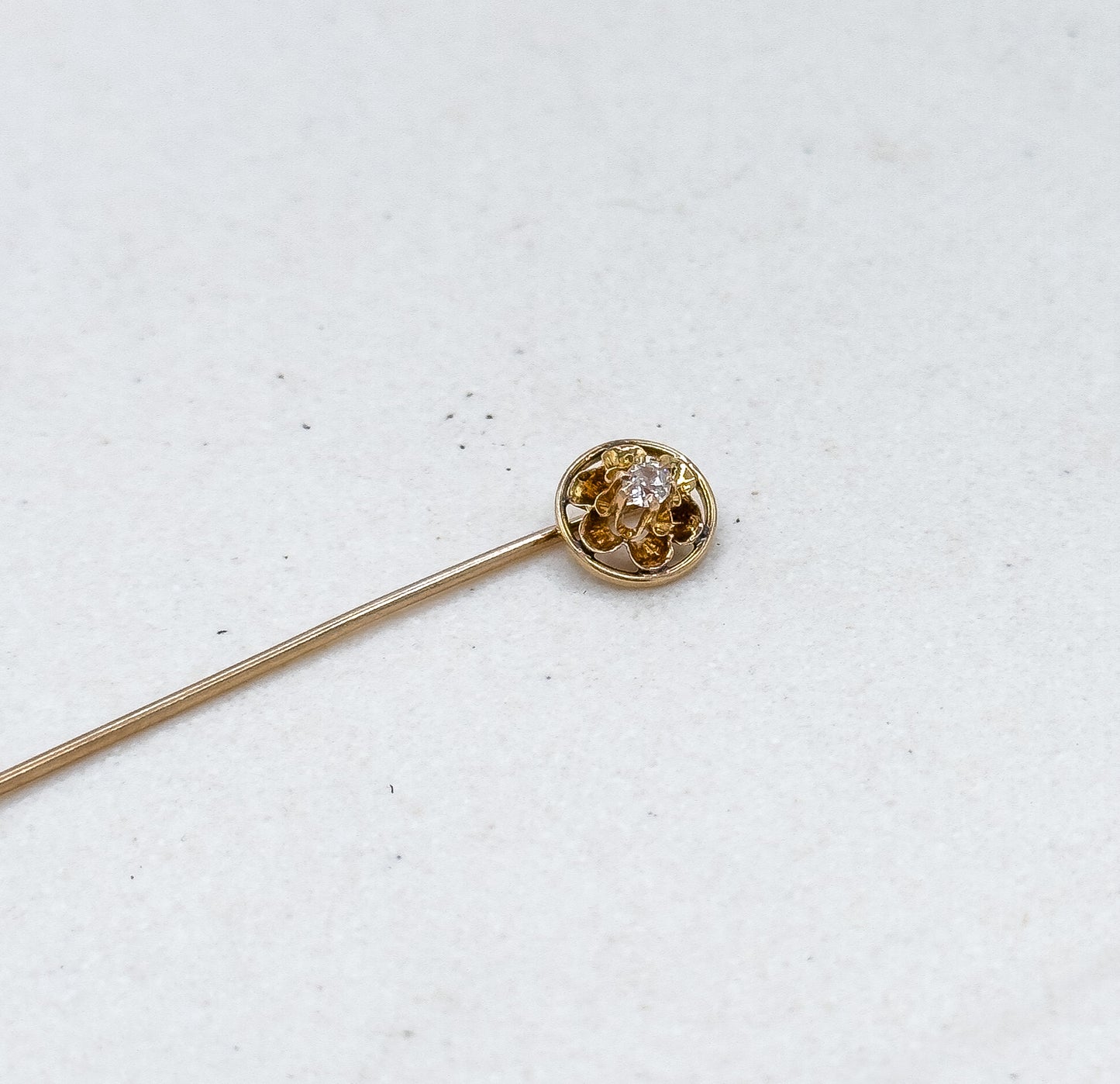 Antique Diamond Stick Pin in Yellow Gold image 6