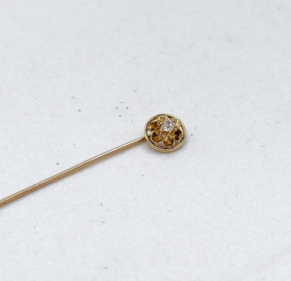 Antique Diamond Stick Pin in Yellow Gold image 6