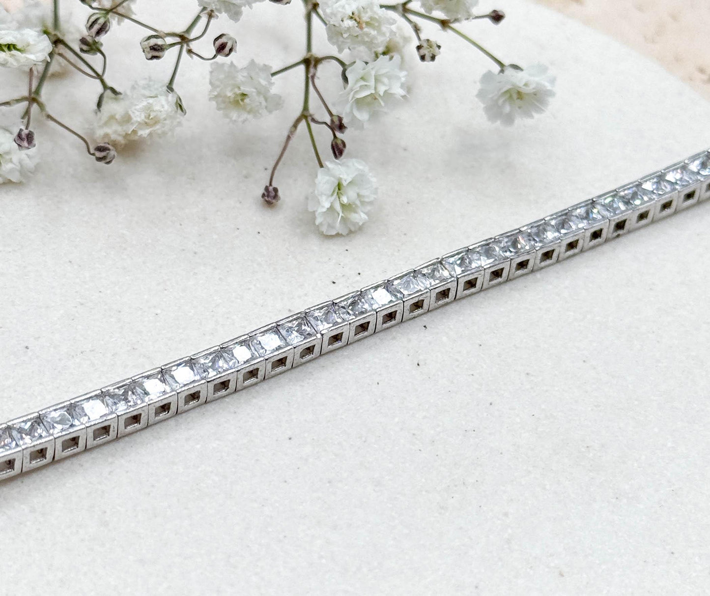 Vintage Crislu Brand Sterling Silver Line Bracelet