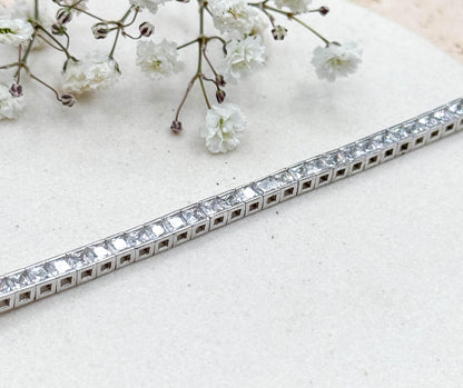 Vintage Crislu Brand Sterling Silver Line Bracelet