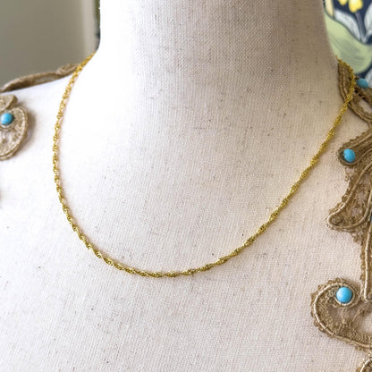 Vintage Open Rope Chain 18in, 2.3mm in 14K Yellow Gold