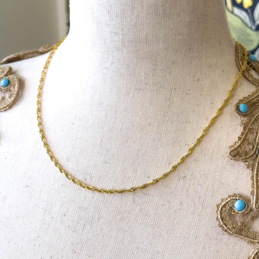 Vintage Open Rope Chain 18in, 2.3mm in 14K Yellow Gold