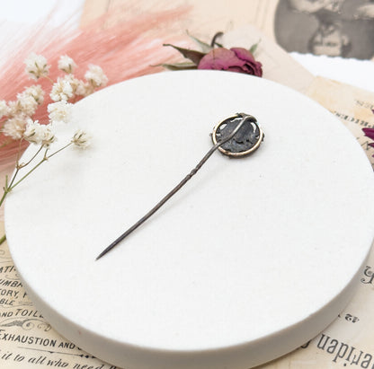 Antique Art Nouveau French Dragon Stick Pin, Silver with Gold wash