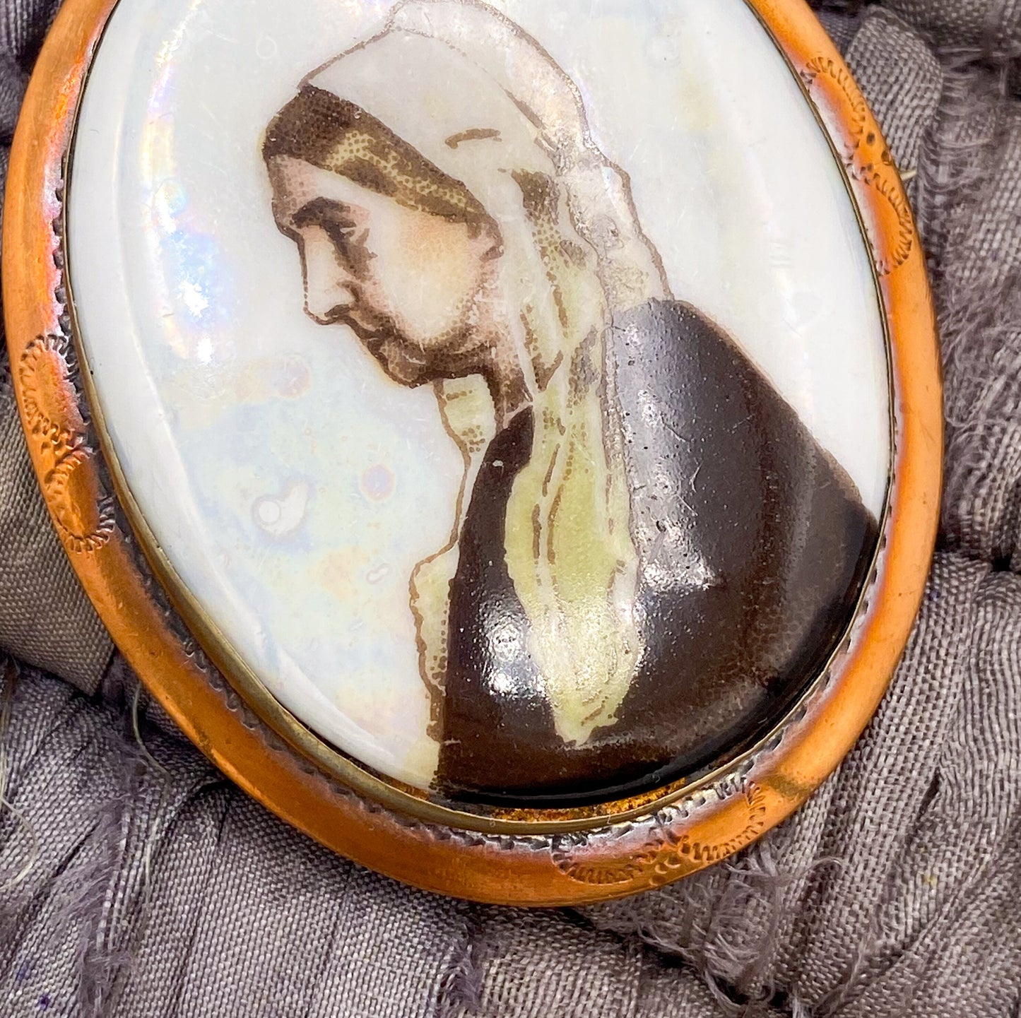 Antique Large Whistlers Mother Brooch