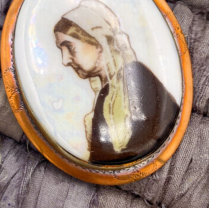 Antique Large Whistlers Mother Brooch