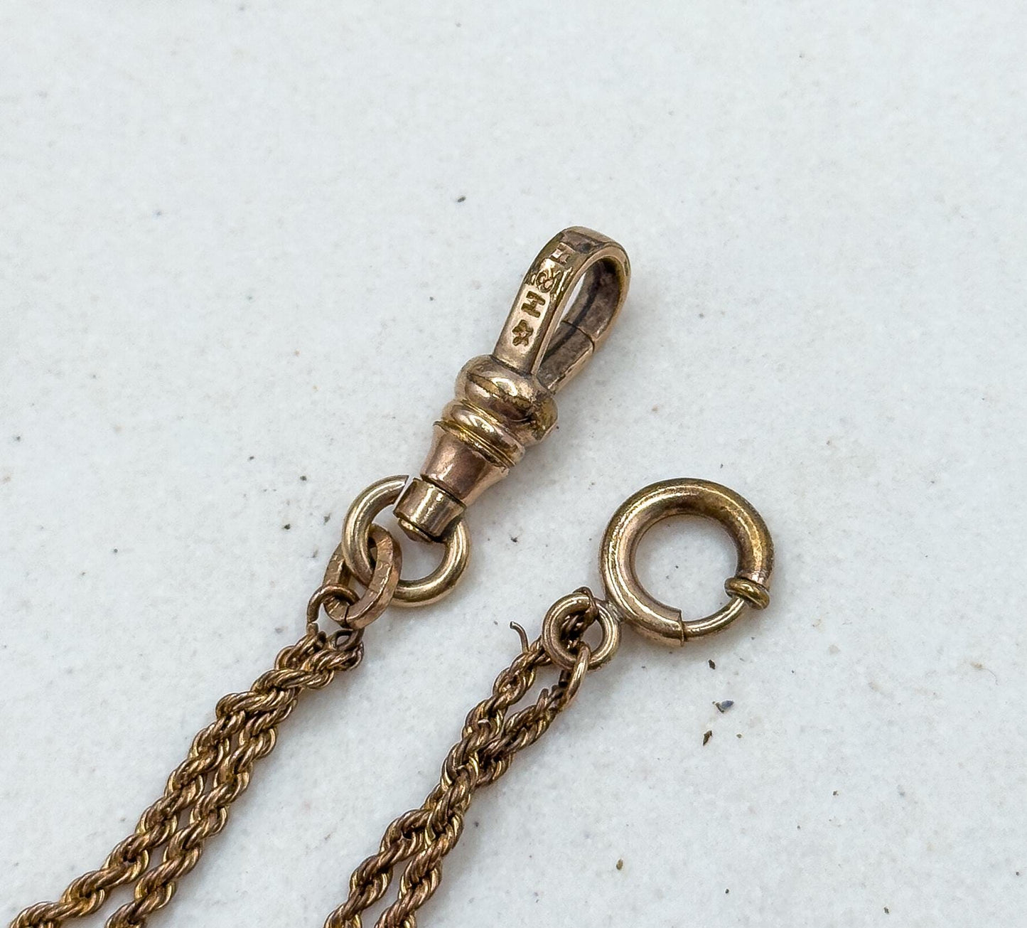Antique Watch Fob Pendant with T-Bar on Chain Necklace