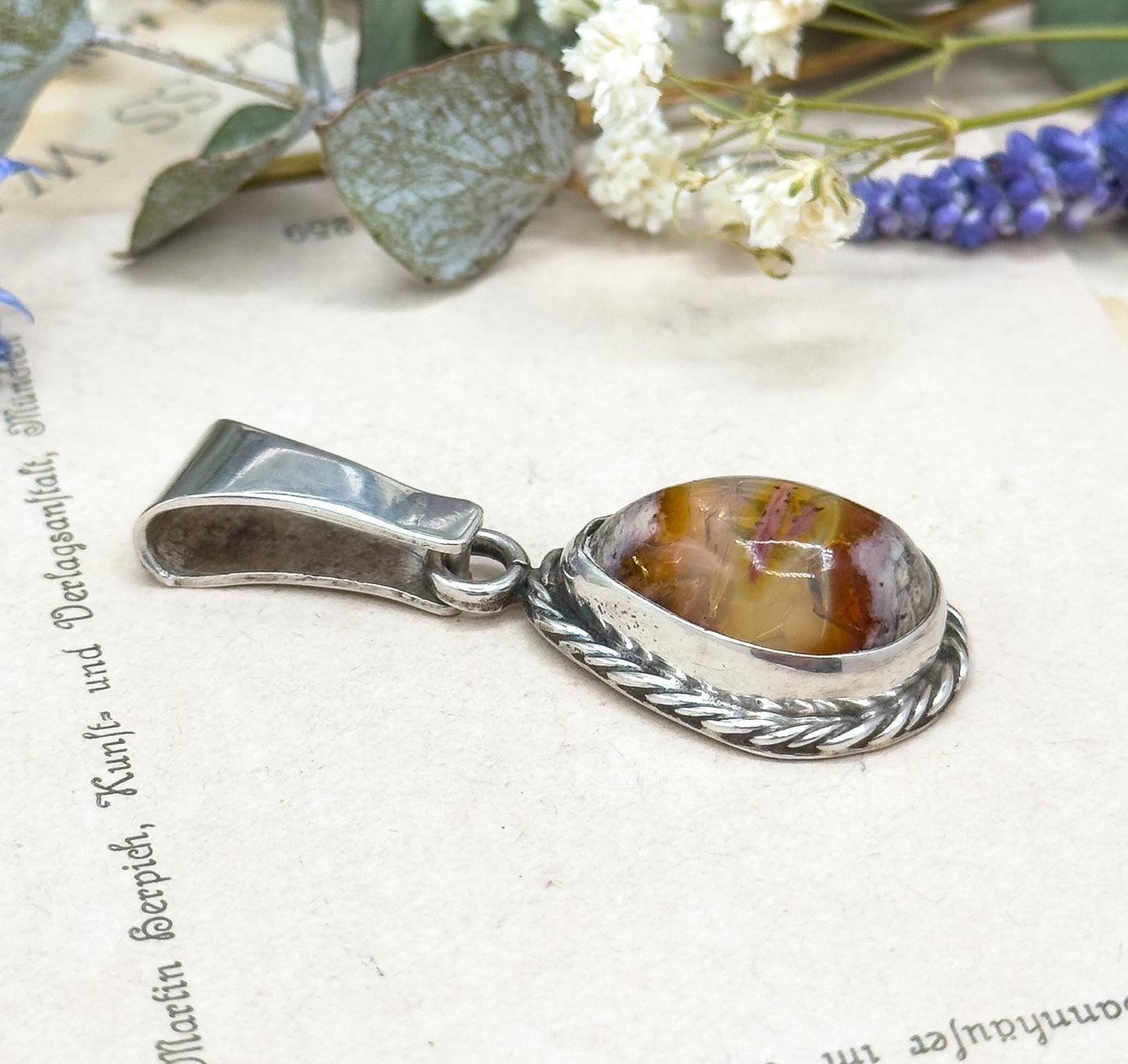 Sterling Silver Mexican Fire Opal in Matrix Pendant – JJ Hawkes