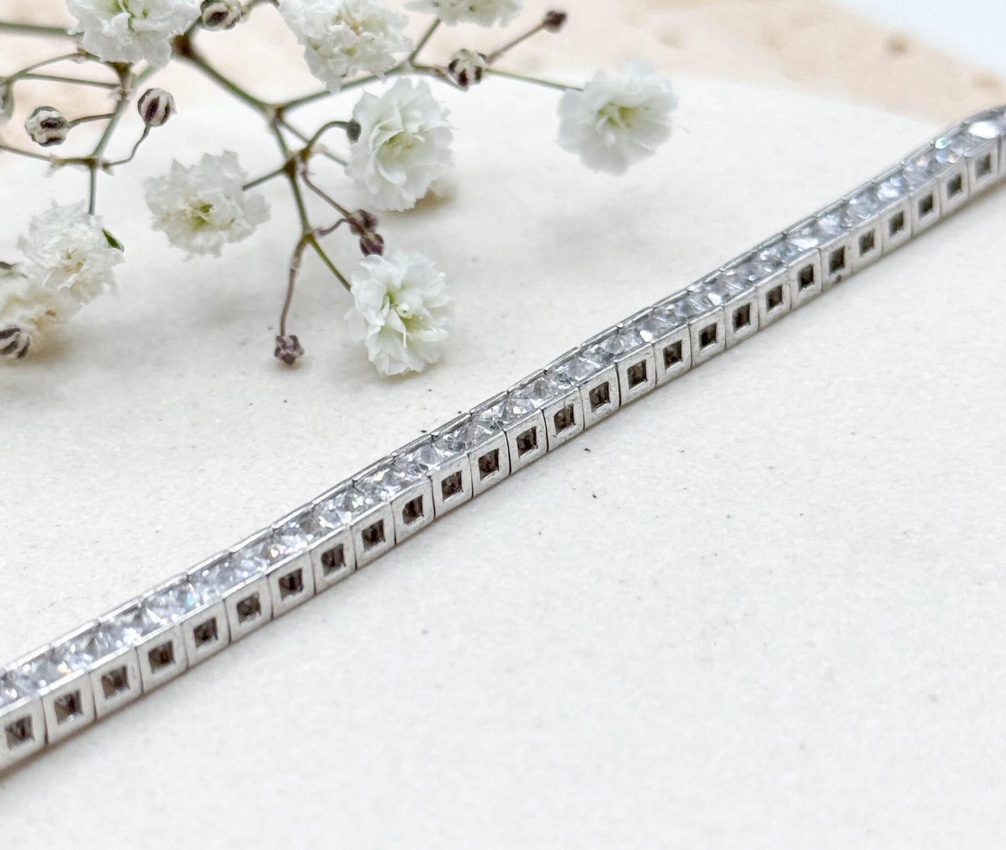 Vintage Crislu Brand Sterling Silver Line Bracelet