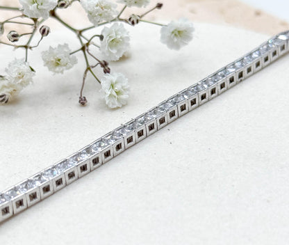 Vintage Crislu Brand Sterling Silver Line Bracelet