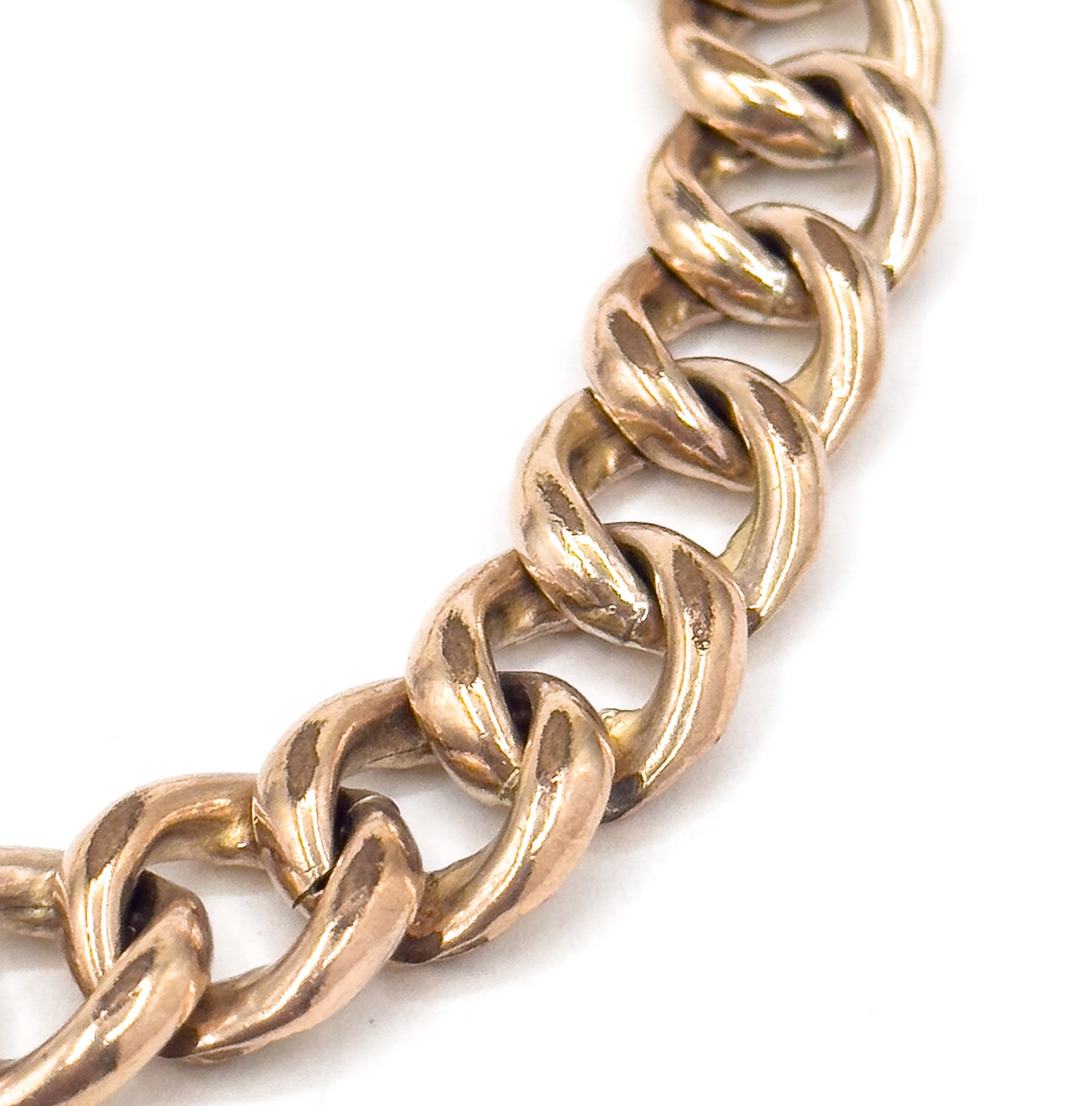 Antique Chased Curb Link Bracelet Gold Filled