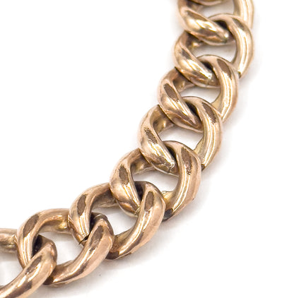 Antique Chased Curb Link Bracelet Gold Filled