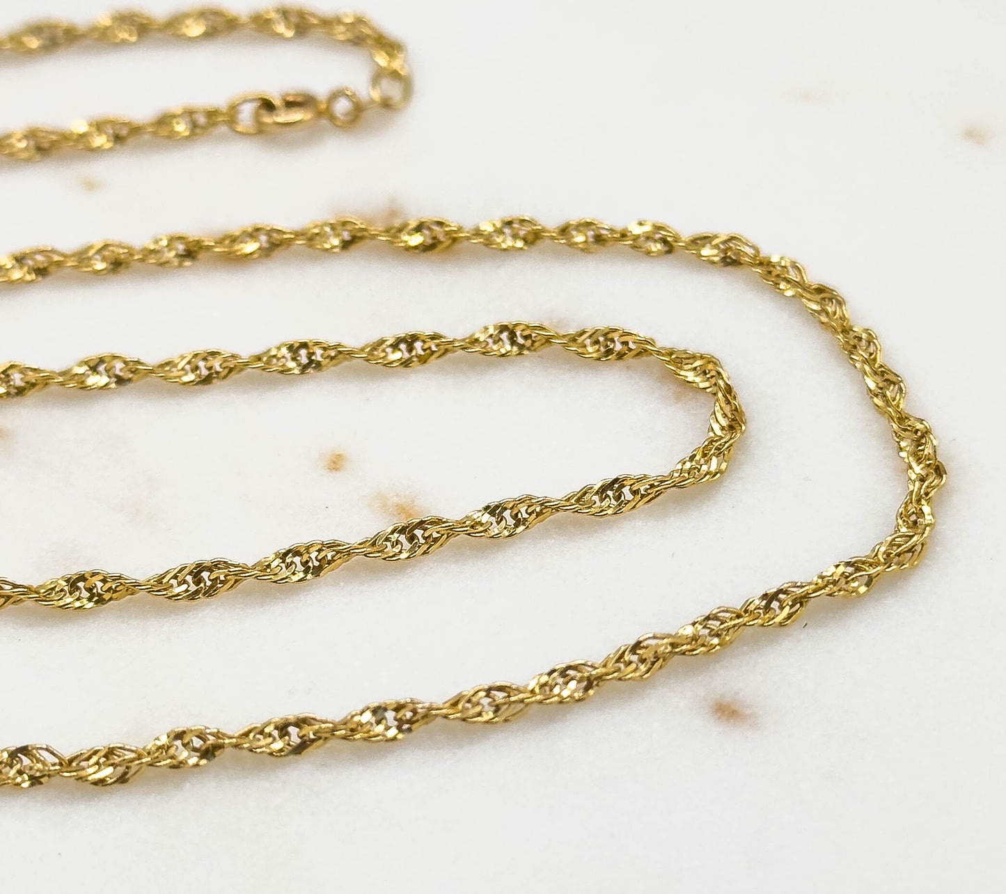 Vintage Open Rope Chain 18in, 2.3mm in 14K Yellow Gold