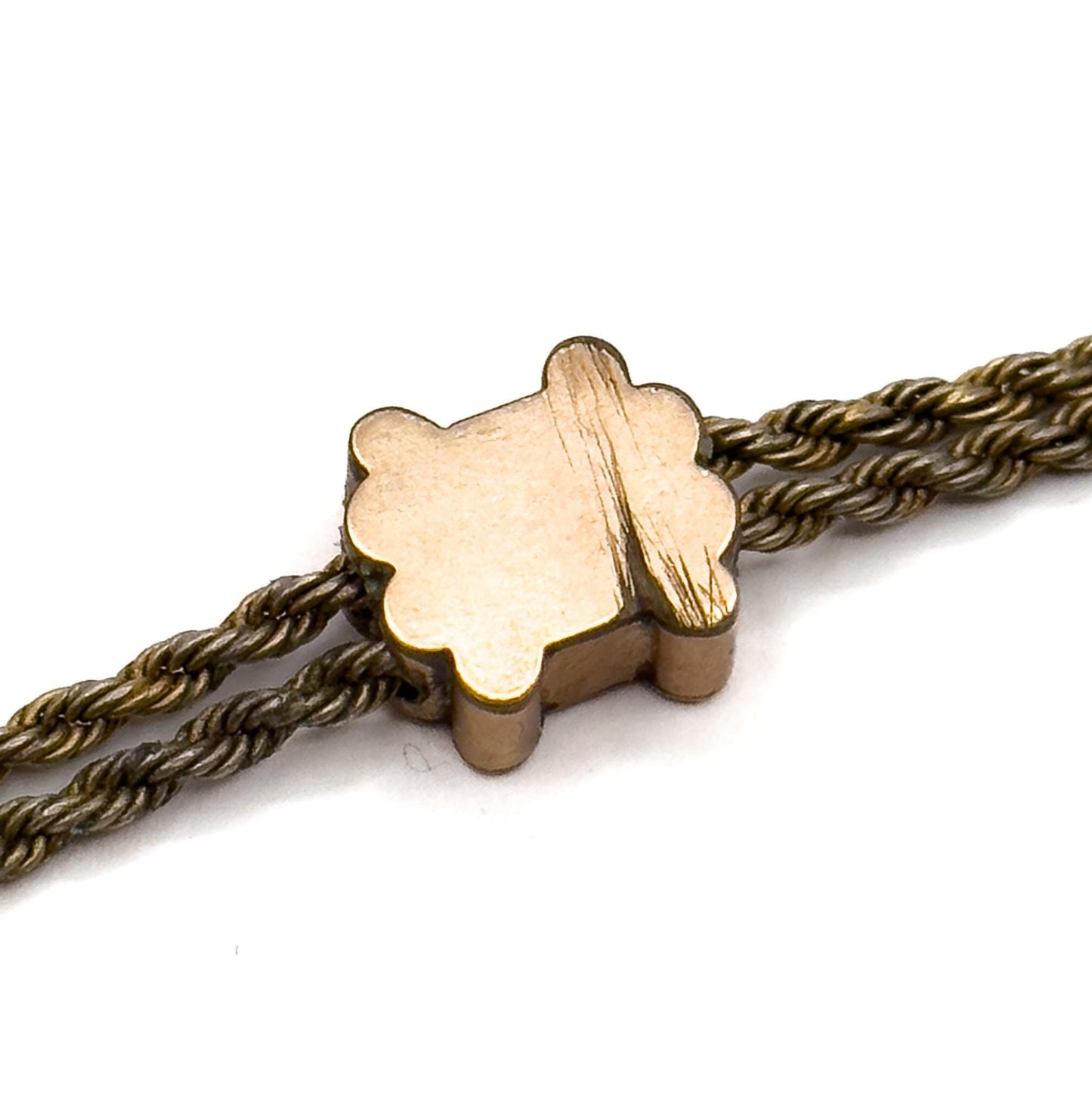 Antique Victorian Gold Filled Long Guard Chain with Opal Pearl Slider (AS IS)