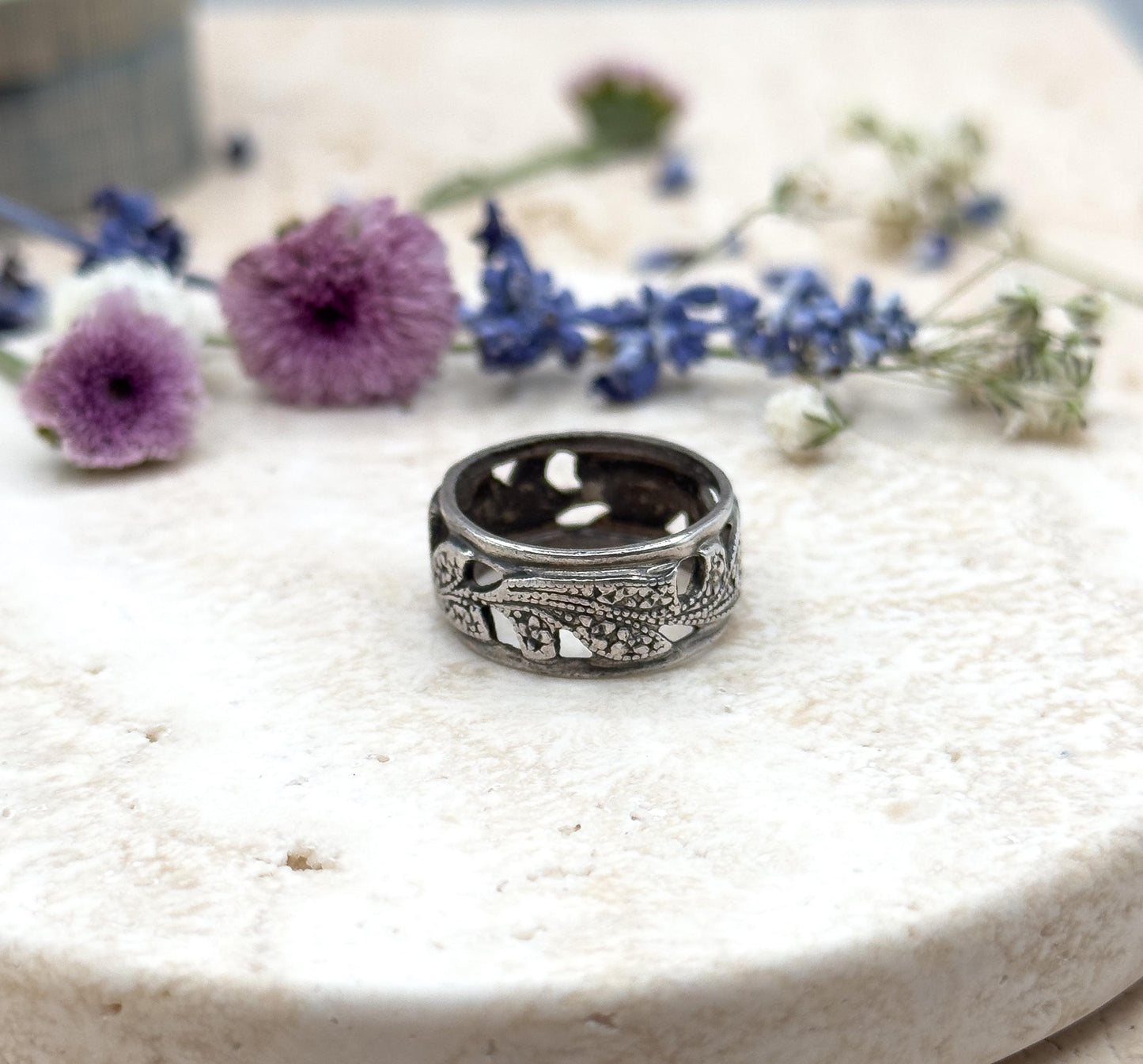 Cool Vintage Vine Ring Floral Vine Ring Sterling Silver