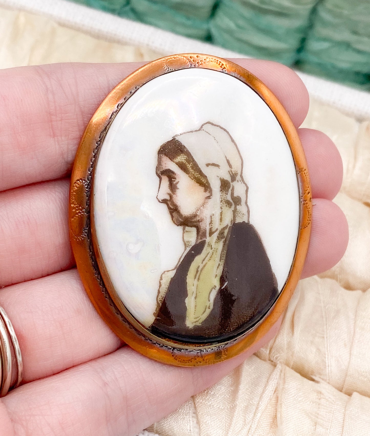 Antique Large Whistlers Mother Brooch