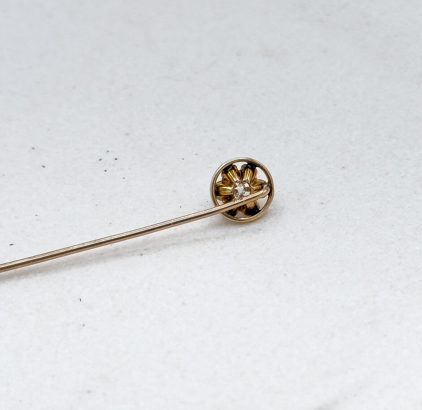 Antique Diamond Stick Pin in Yellow Gold image 2
