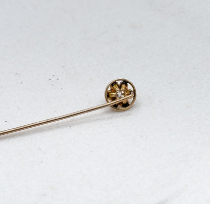 Antique Diamond Stick Pin in Yellow Gold image 2