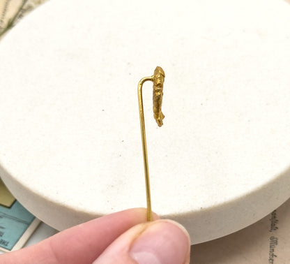 Antique Gold Nugget Stick Pin Vintage Nugget Pin in 14K Gold