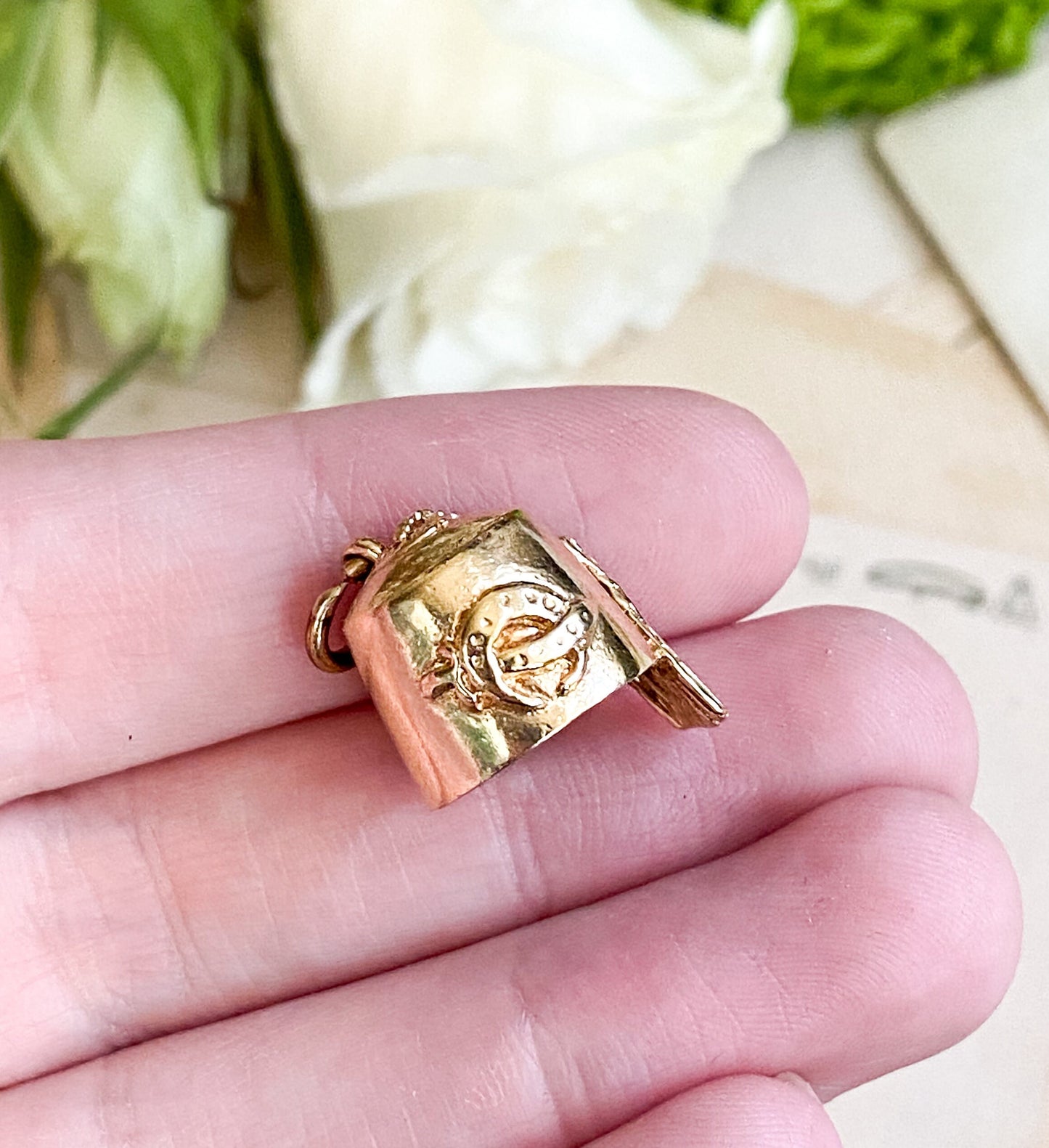 Vintage Fez Hat Charm Shriner Cap in 14K Yellow Gold