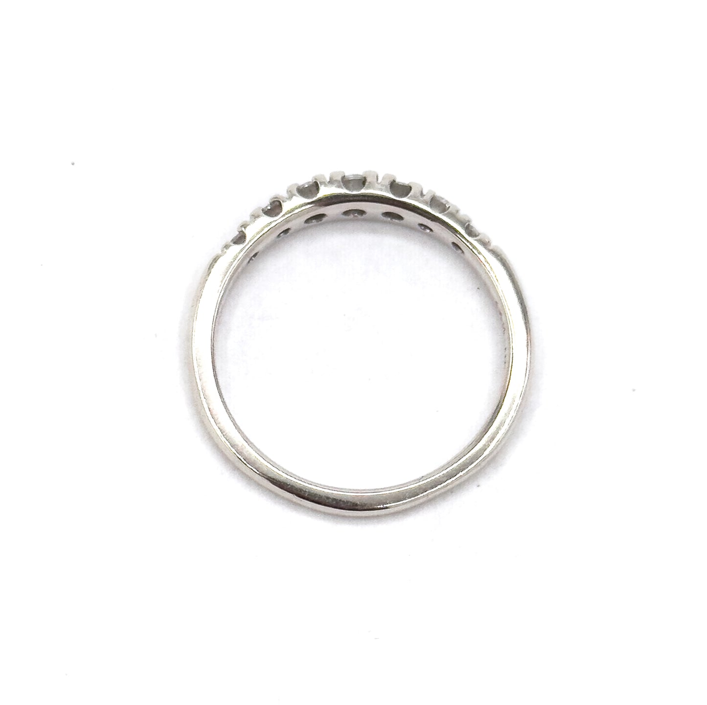 Vintage Graduated Diamond Stacking Band Ring in White Gold