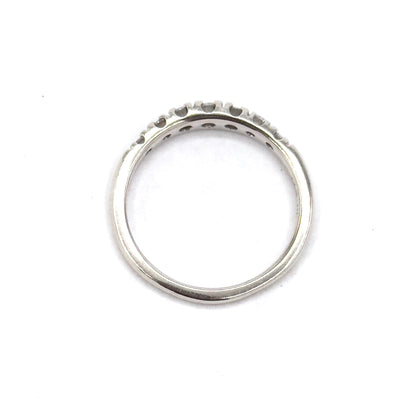 Vintage Graduated Diamond Stacking Band Ring in White Gold