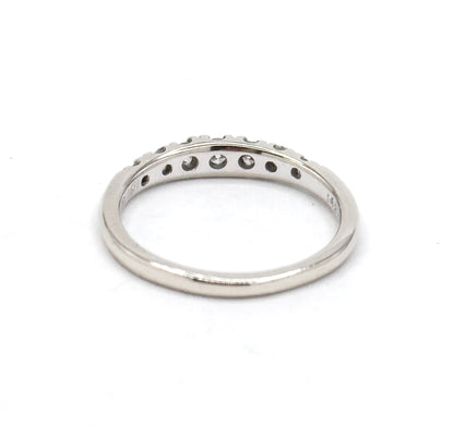 Vintage Graduated Diamond Stacking Band Ring in White Gold