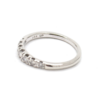 Vintage Graduated Diamond Stacking Band Ring in White Gold