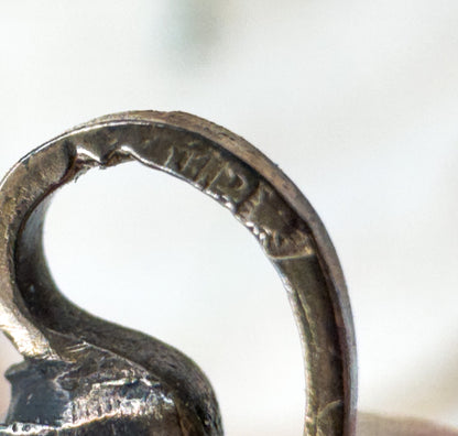 Georgian Giardinetti Pendant with Rose Cut Diamonds on Bristol Blue Glass Bague au Firmament