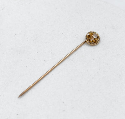 Antique Diamond Stick Pin in Yellow Gold image 0