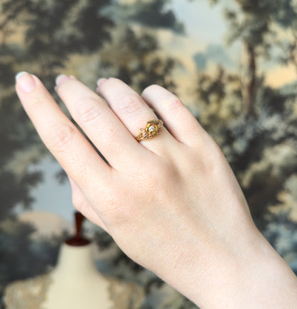 Vintage Diamond Black Hills Gold Style Ring in 10K Gold