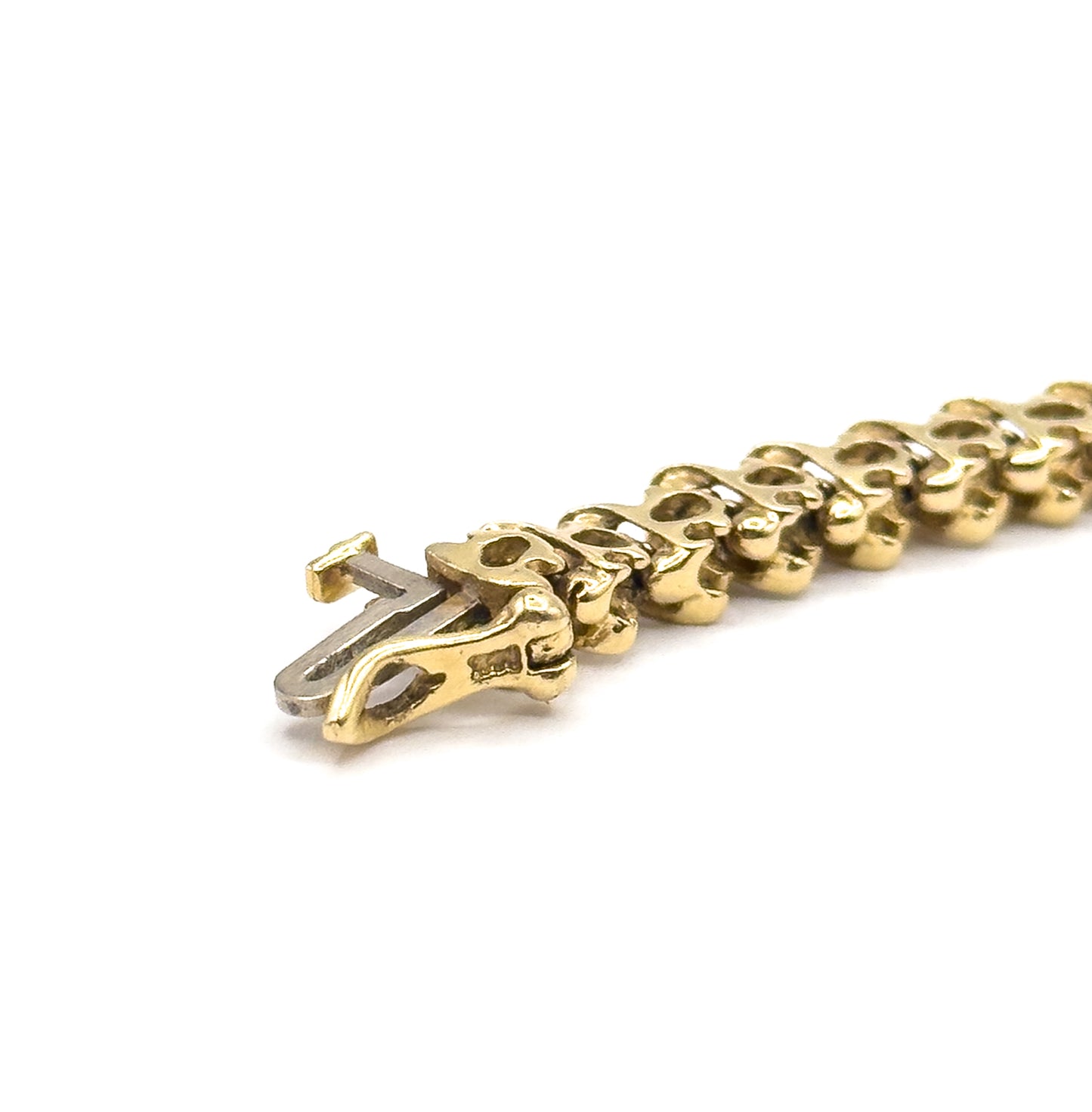 Vintage S-Link Diamond Tennis Bracelet in 14K Gold