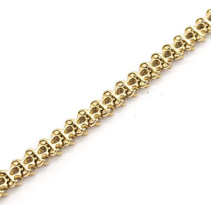 Vintage S-Link Diamond Tennis Bracelet in 14K Gold