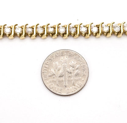 Vintage S-Link Diamond Tennis Bracelet in 14K Gold