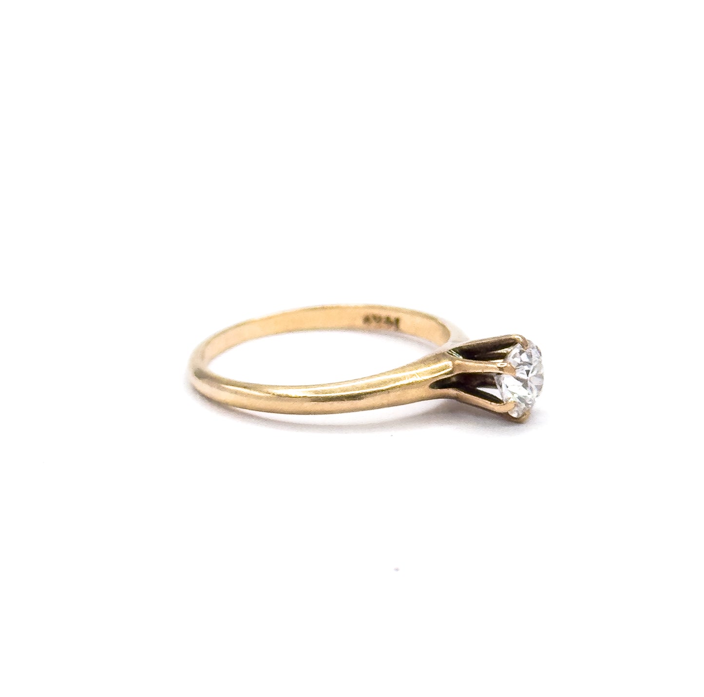 Antique Solitaire Old European Cut Diamond Engagement Ring in Gold