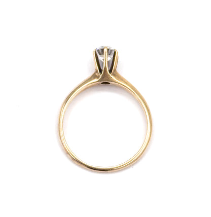 Antique Solitaire Old European Cut Diamond Engagement Ring in Gold