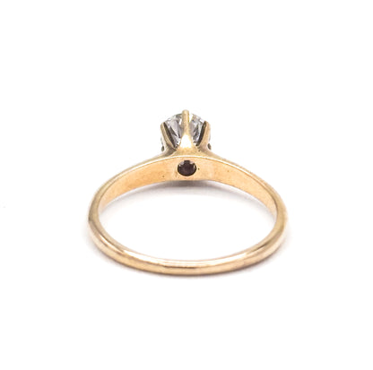 Antique Solitaire Old European Cut Diamond Engagement Ring in Gold