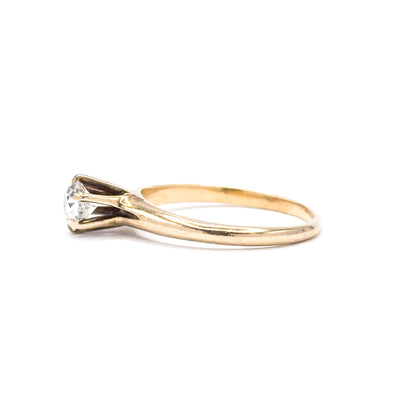Antique Solitaire Old European Cut Diamond Engagement Ring in Gold