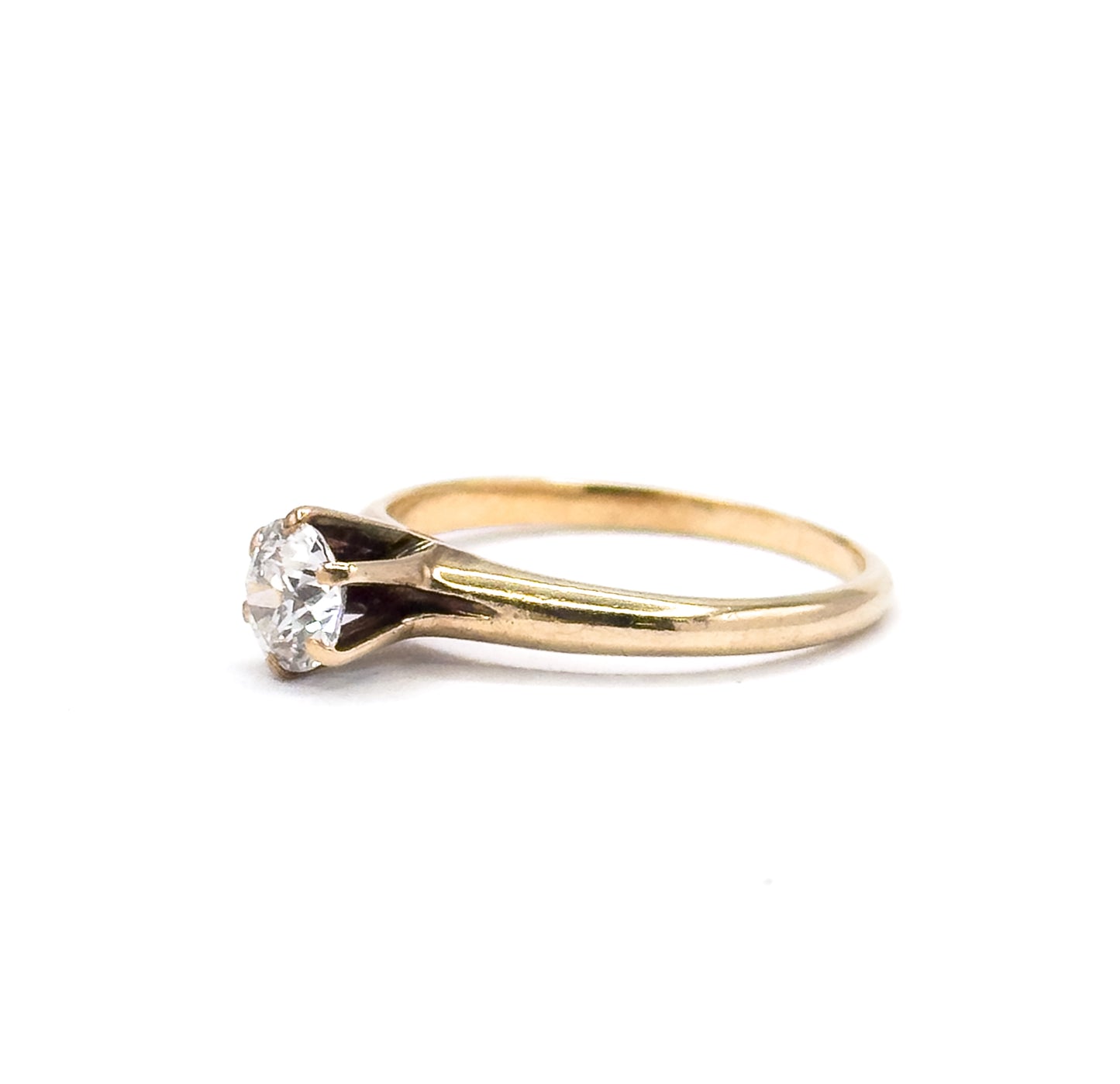 Antique Solitaire Old European Cut Diamond Engagement Ring in Gold