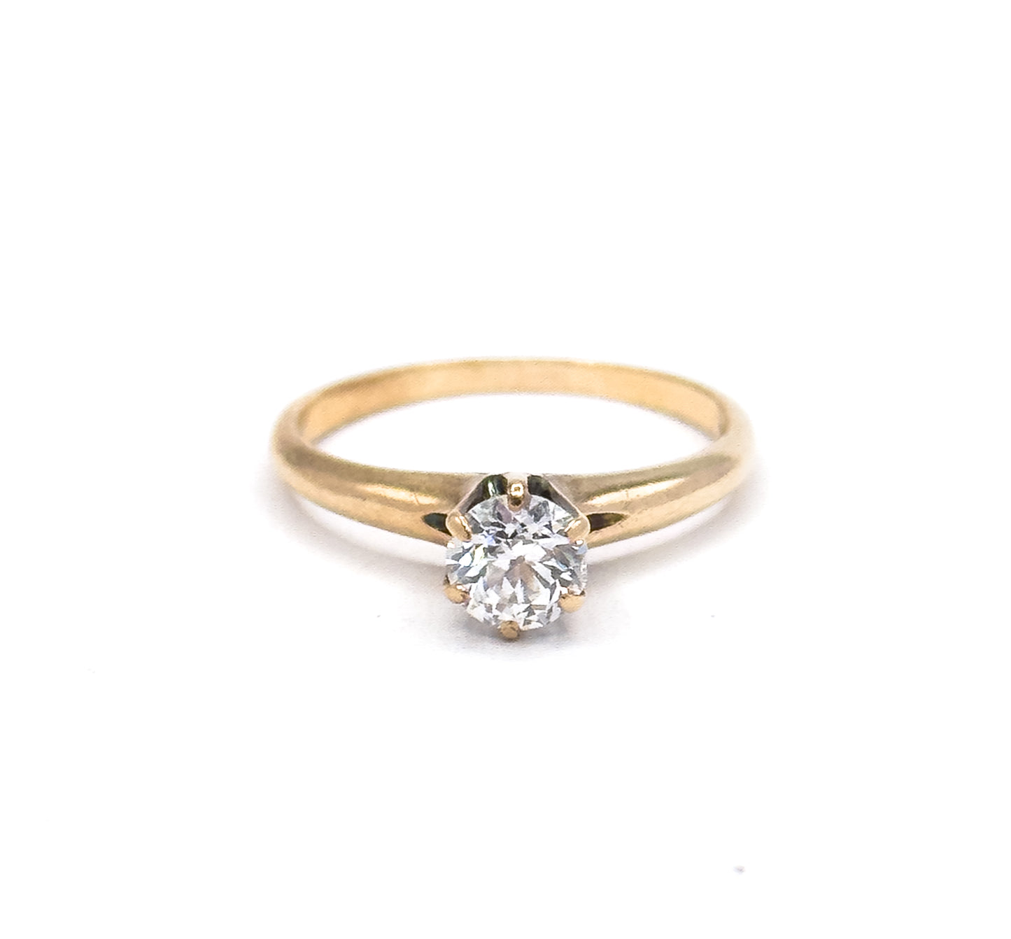 Antique Solitaire Old European Cut Diamond Engagement Ring in Gold